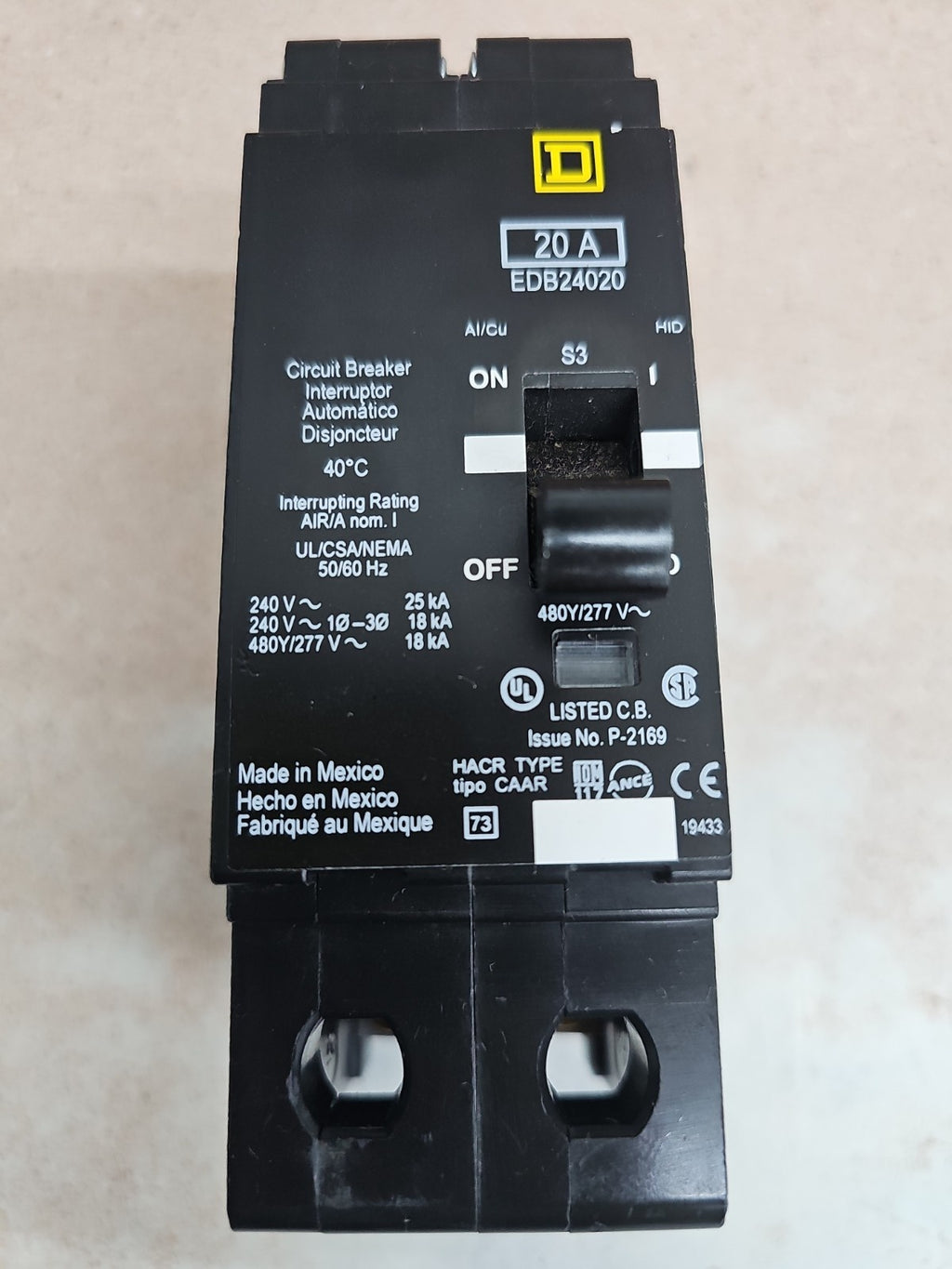 Square D EDB24020 Used