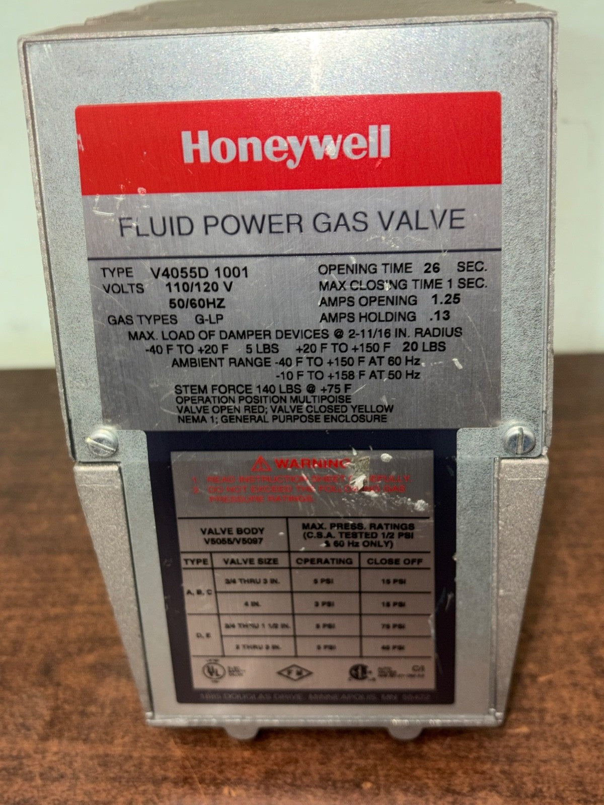 Honeywell V4055D1001 Used