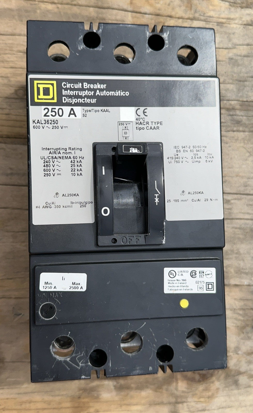 Square D Square D KAL36250 Used