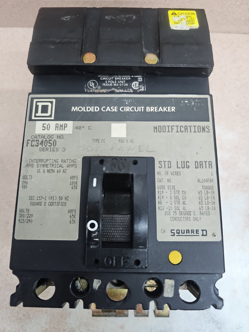 Square D FC34050 Used