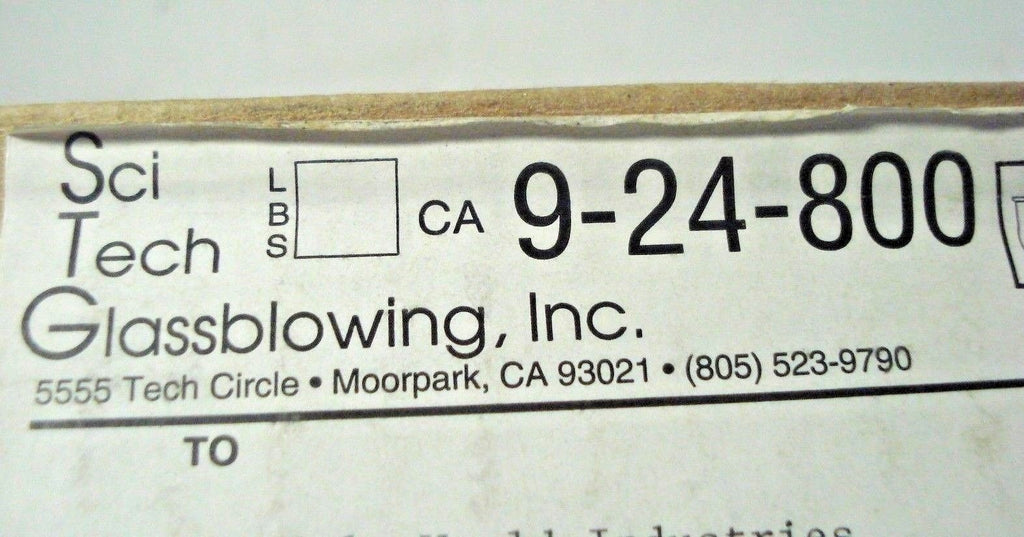 SCI TECH GLASSBLOWING INC. 9-24-800 New