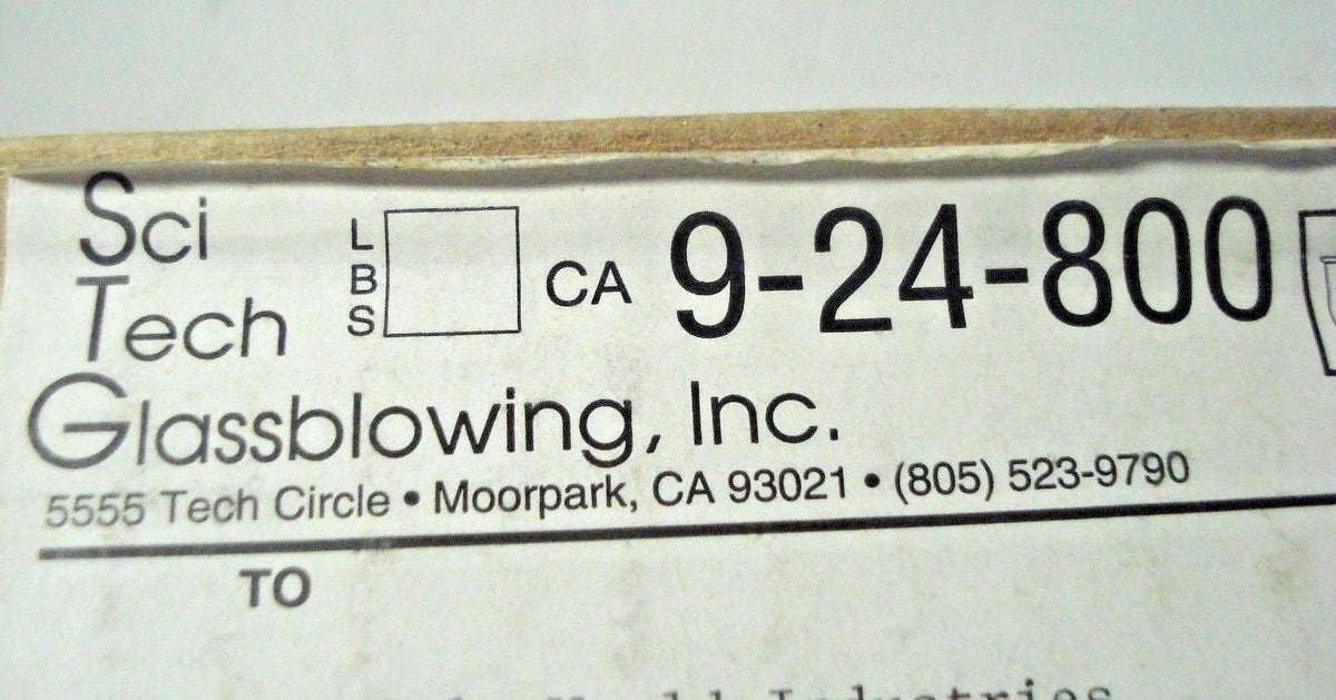 SCI TECH GLASSBLOWING INC. 9-24-800 New