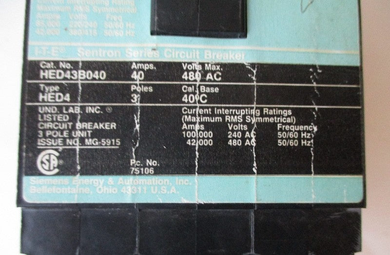 Siemens HED43B040 Used