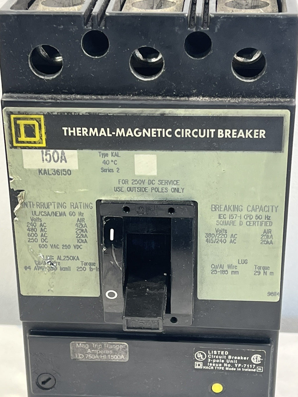 Square D KAL36150 Used