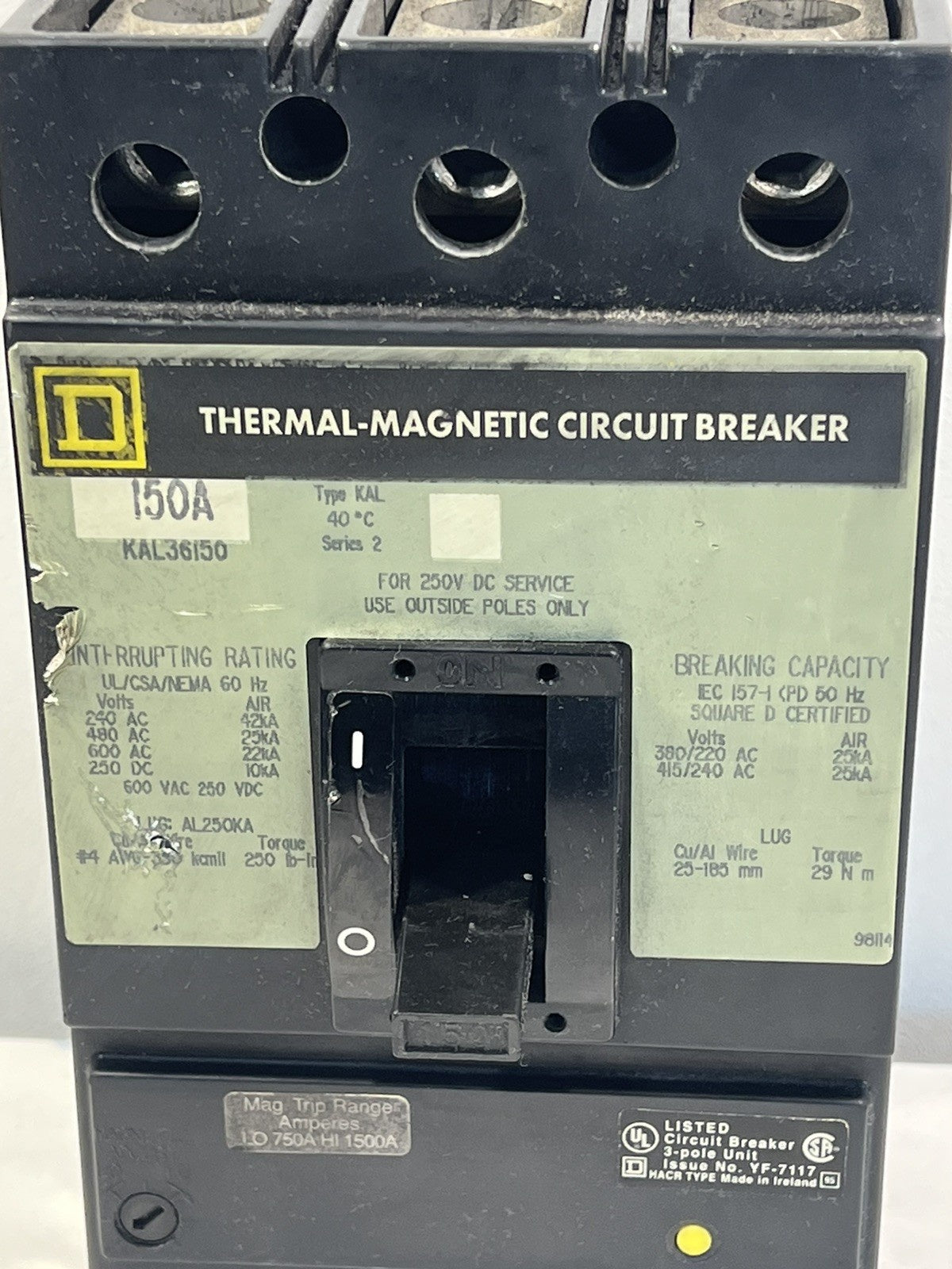 Square D KAL36150 Used