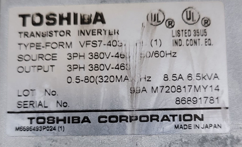 Toshiba VFS7-4037UPL (1) Used