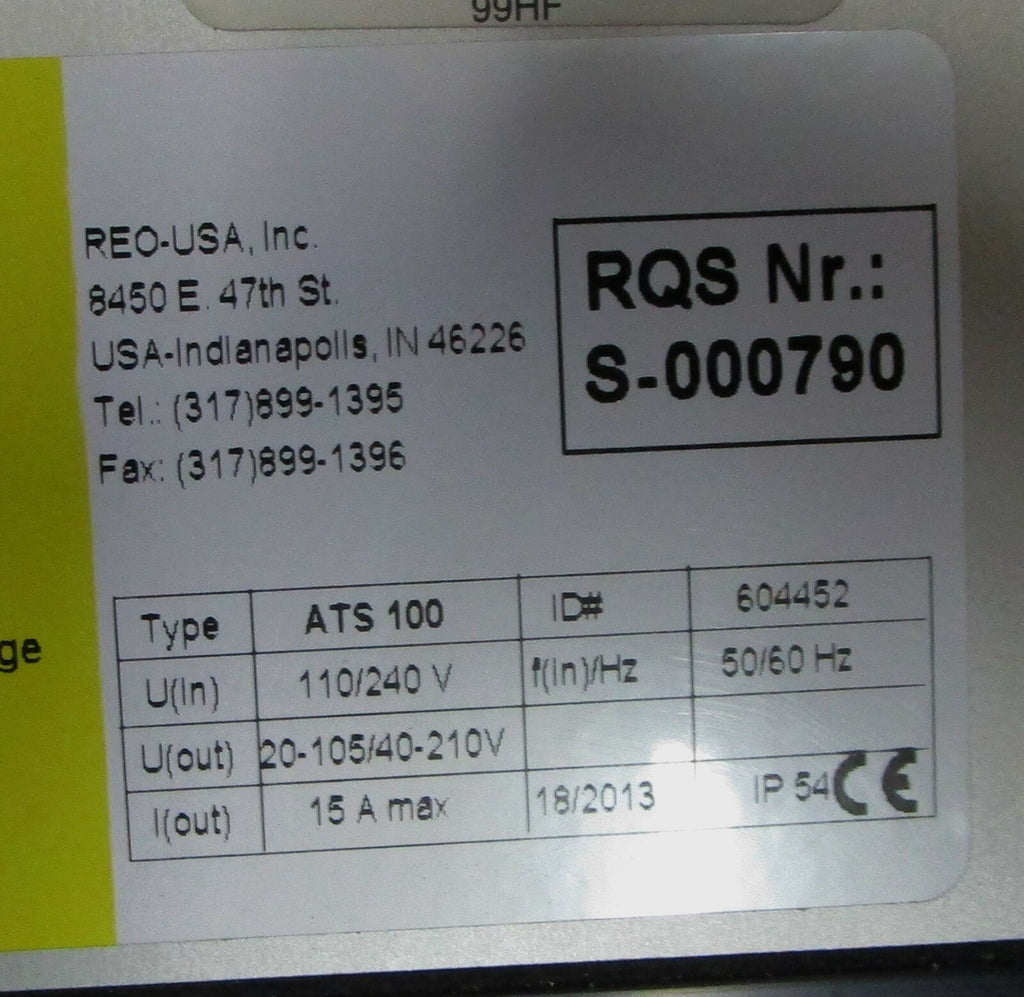 REO-USA Reovib ATS 100 Used