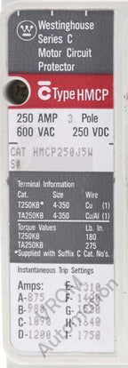 Westinghouse HMCP250J5W Used