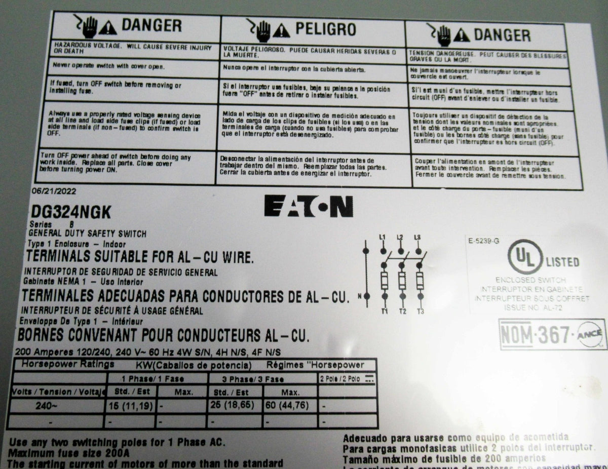 Eaton DG324NGK Used