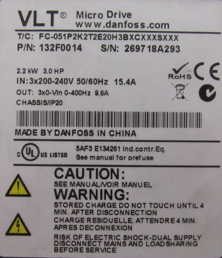 Danfoss 132F0014 Used