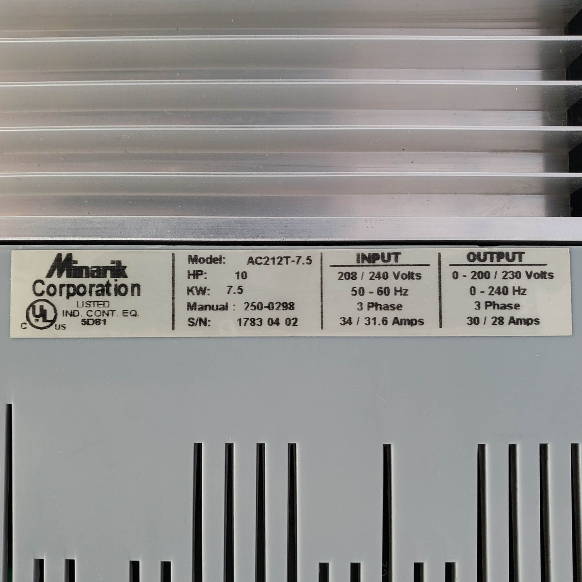 Minarik AC212T-7.5 Used