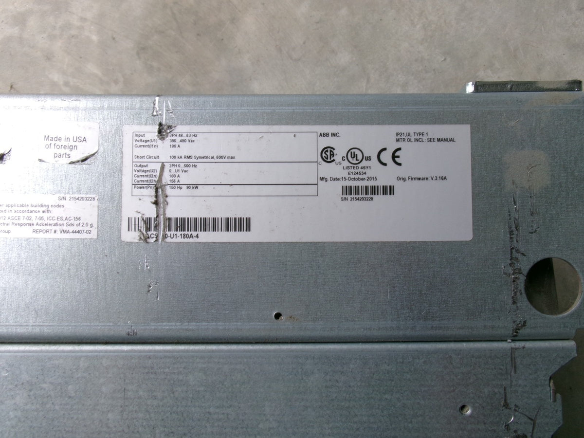 ABB ACS550-U1-180A-4 Used