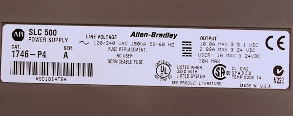 Allen-Bradley 1746-P4 Used