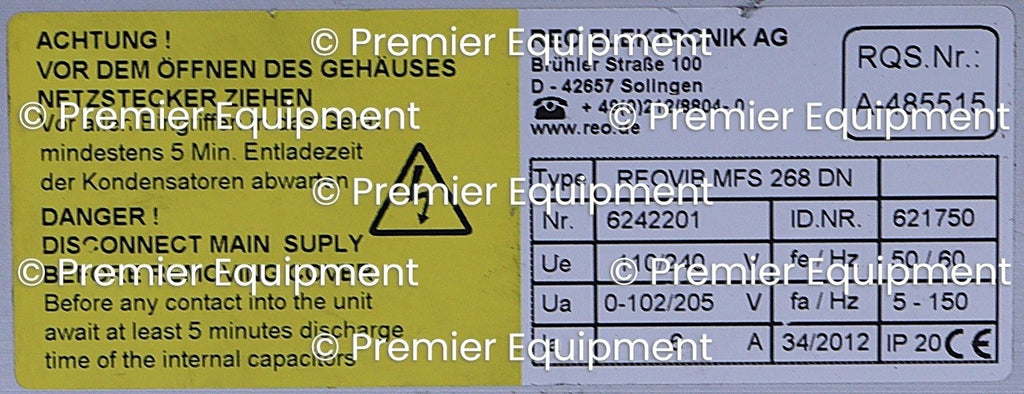 REO ELEKTRONIK MFS268 MFS 268 DN Used