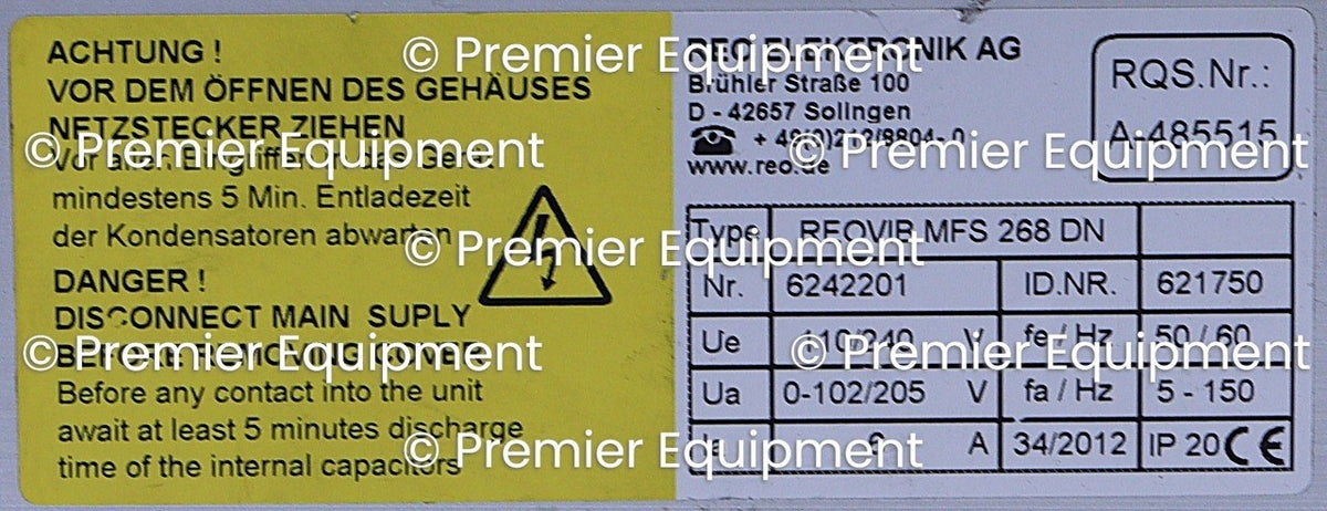 REO ELEKTRONIK MFS268 MFS 268 DN Used