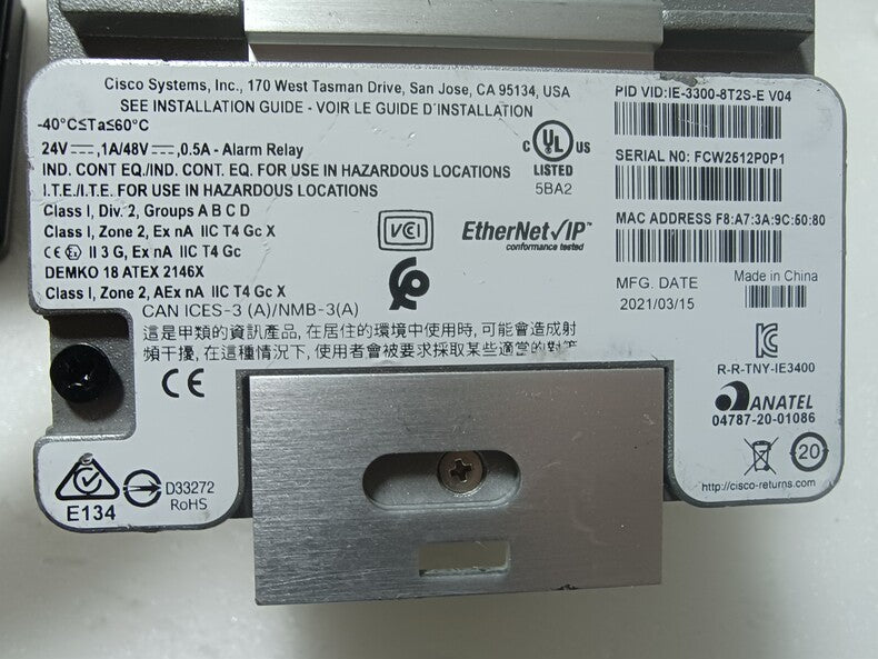 Cisco IE-3300-8T2S-E Used Industrial Automation Spare Part for Industrial Automation