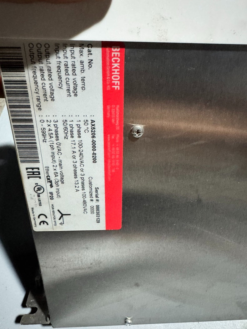 Beckhoff AX5206-0000-0200 Used Industrial Automation Spare Part for Industrial Automation