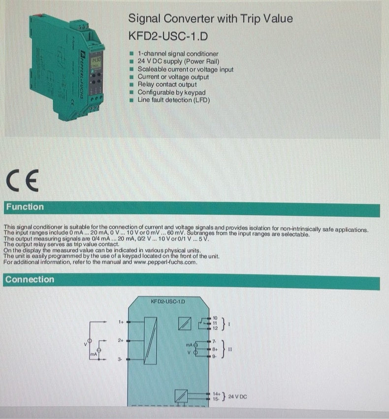 Pepperl+Fuchs KFD2-USC-1.D New Industrial Automation Spare Part for Industrial Automation