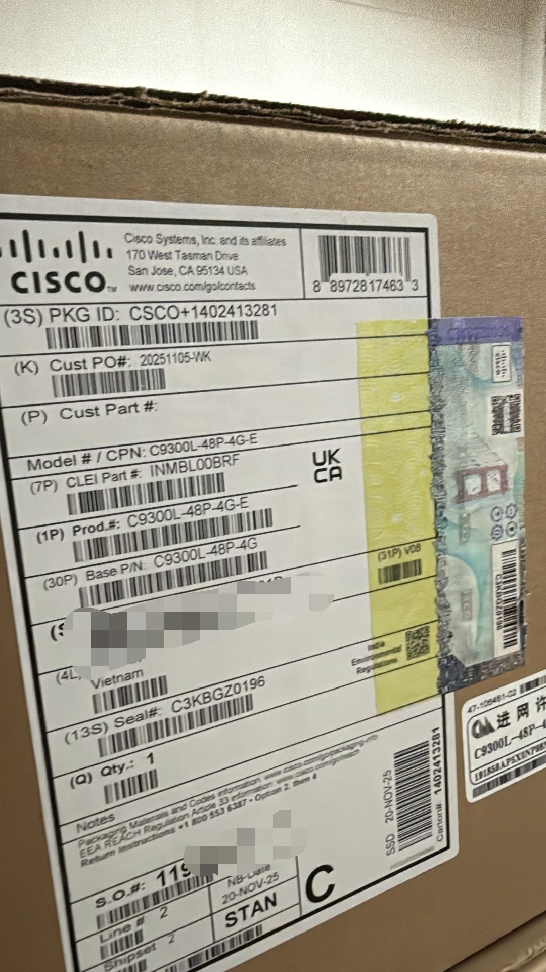 Cisco C9300L-48P-4G-E New Industrial Automation Spare Part for Industrial Automation