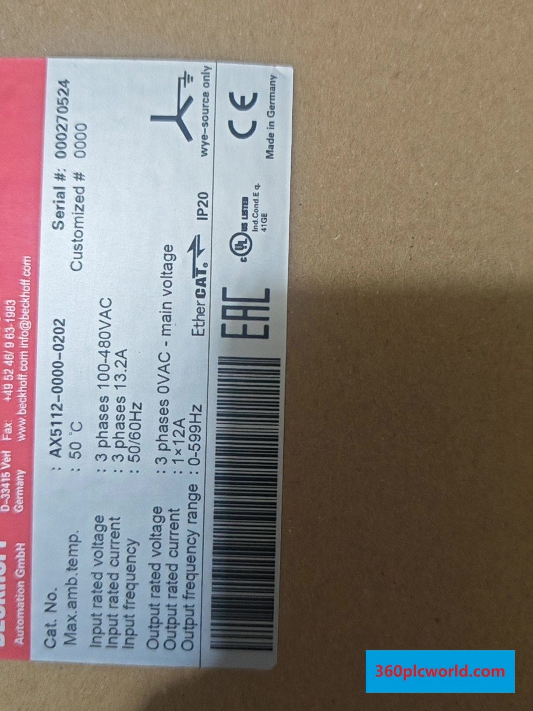 Beckhoff AX5112-0000-0202 New Industrial Automation Spare Part for Industrial Automation
