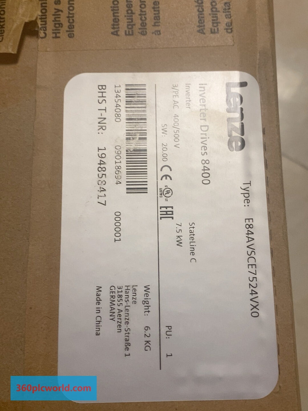 Lenze E84AVSCE7524VX0 New Power Supplies