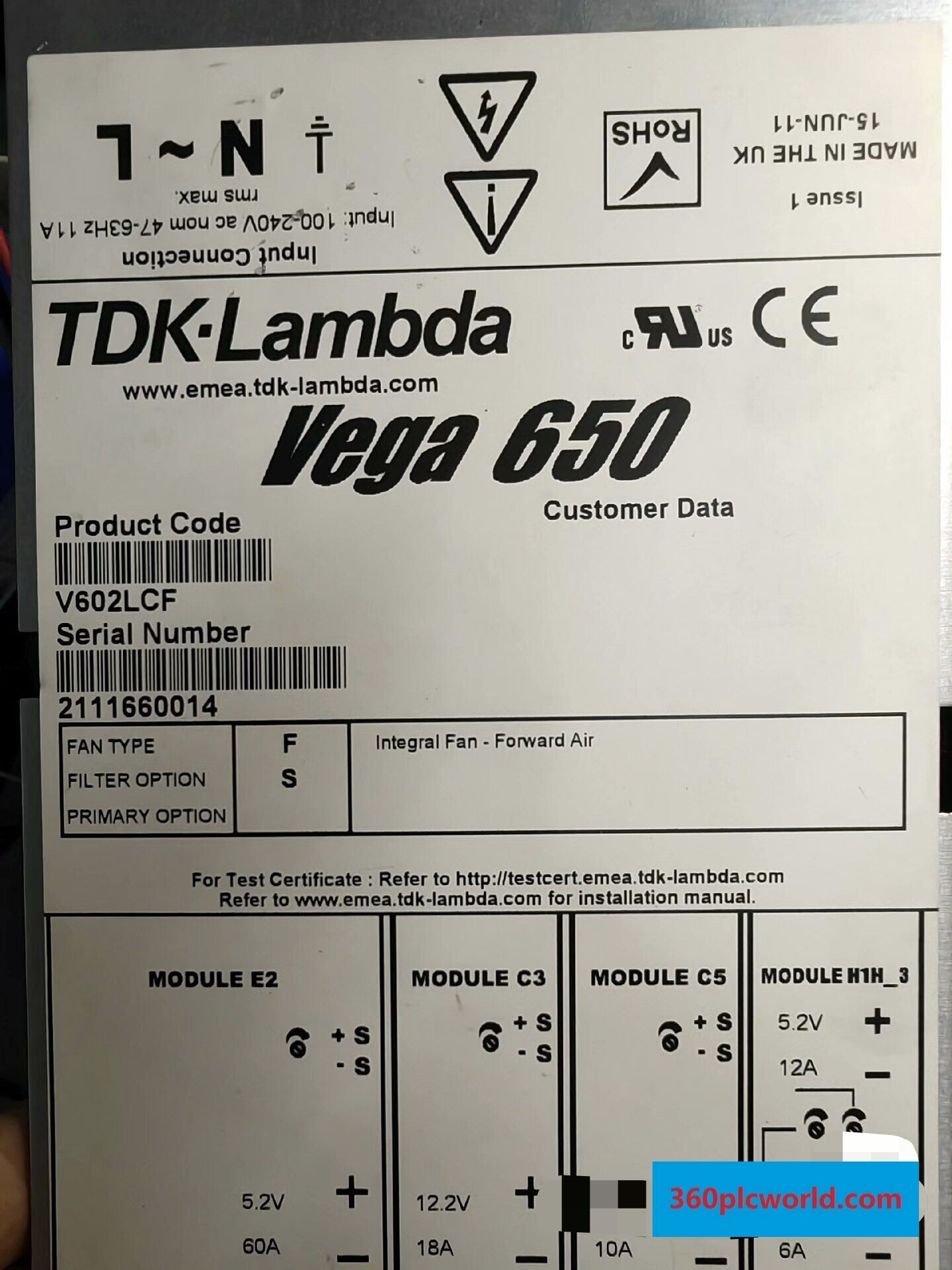 Vega V602LCF Used Process Instrument for Industrial Automation