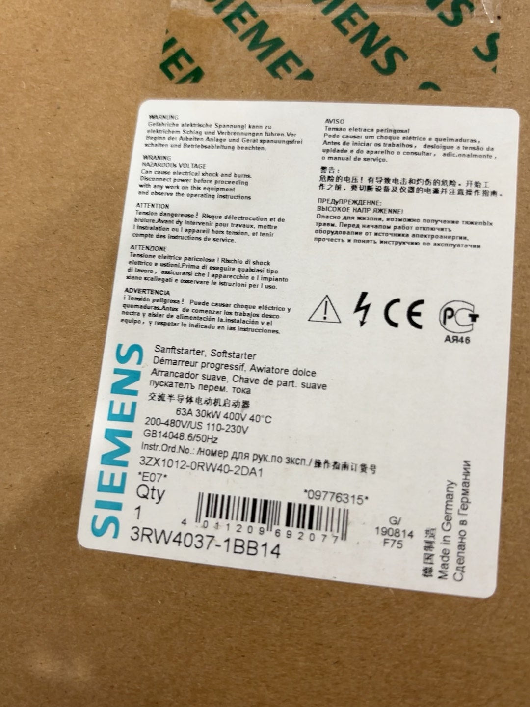 Siemens 3RW4037-1BB14 New Obsolete Industrial Spare Parts Industrial Automation