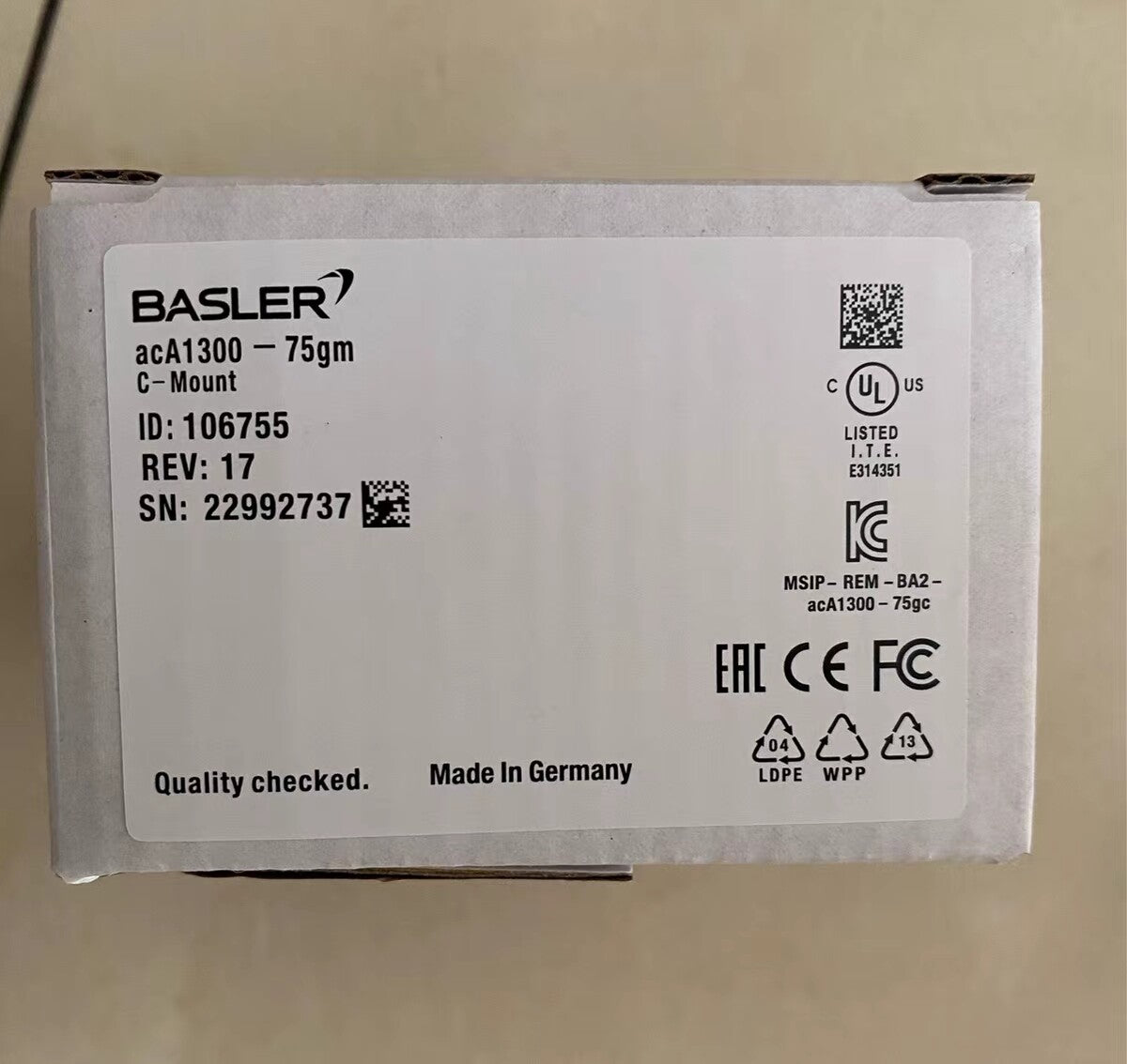 Basler acA1300-75gm New Industrial Automation Spare Part for Industrial Automation