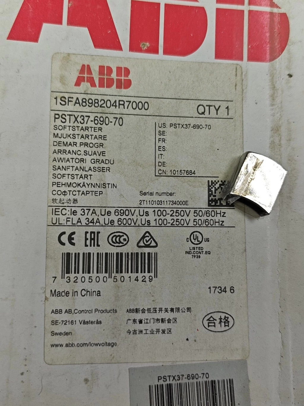 ABB PSTX37-690-70 New Industrial Automation Spare Part for Industrial Automation