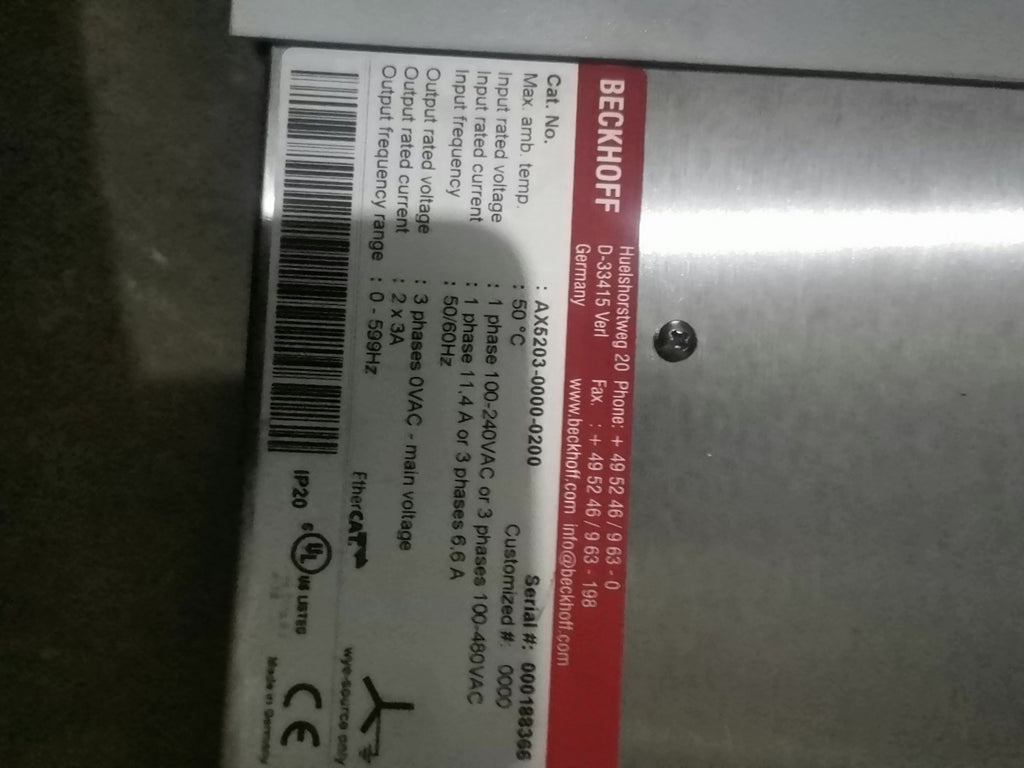 Beckhoff AX5103-0000-0202 Used Industrial Automation Spare Part for Industrial Automation