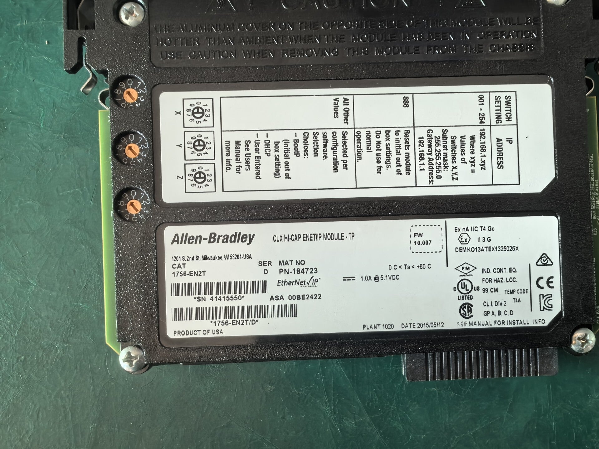 Allen-Bradley 1756-EN2T Used PLC, DCS & HMI Industrial Automation