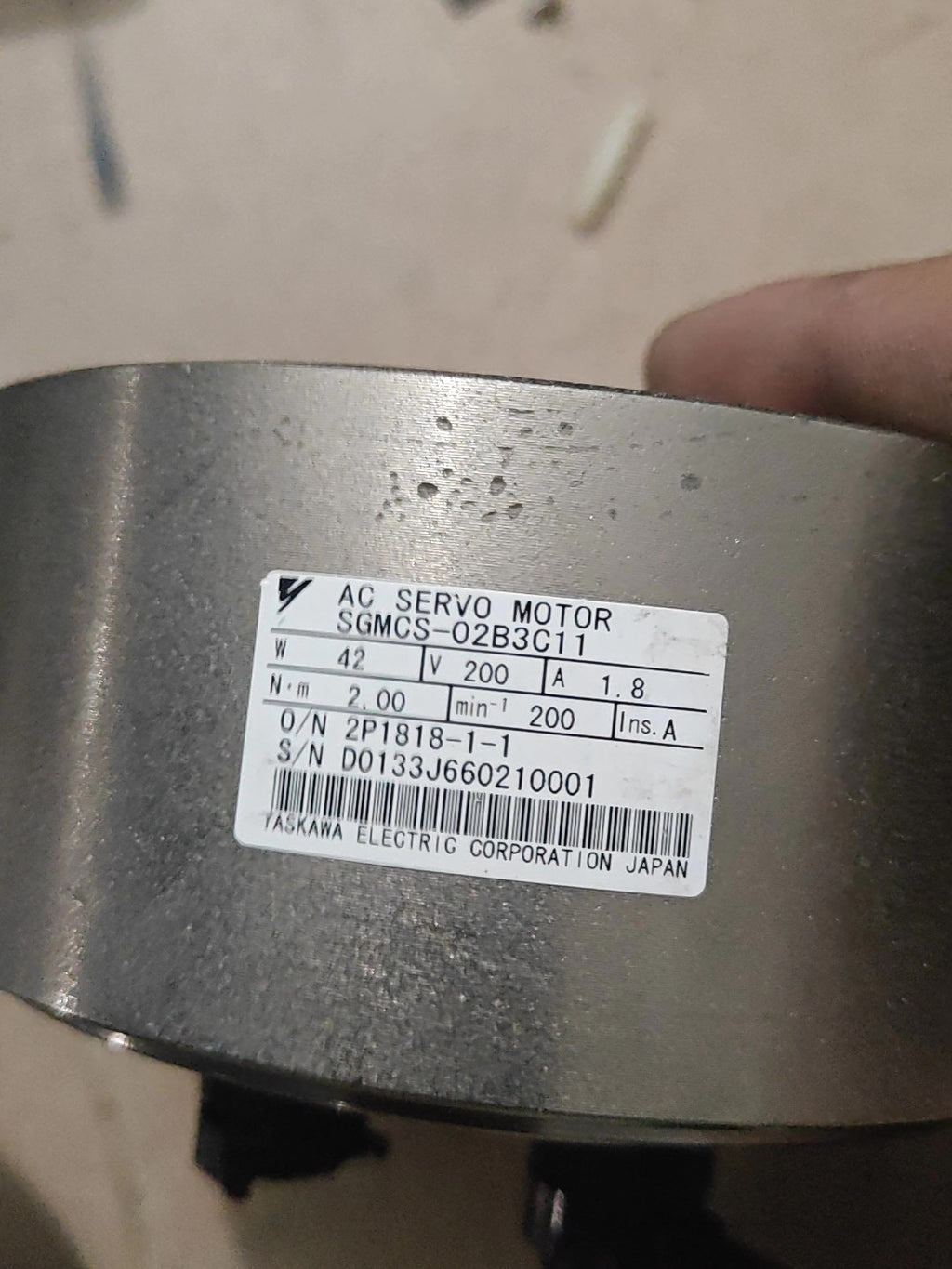 Yaskawa SGMCS-02B3C11 Used Servo Drive Motor for Industrial Automation