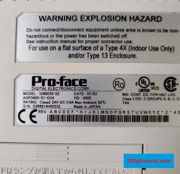 Proface AGP3400-S1-D24 Used Industrial Automation Spare Part for Industrial Automation