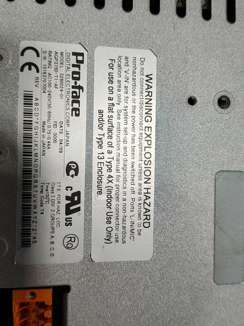 Proface AGP3750-T1-AF Used Obsolete Industrial Spare Parts Industrial Automation
