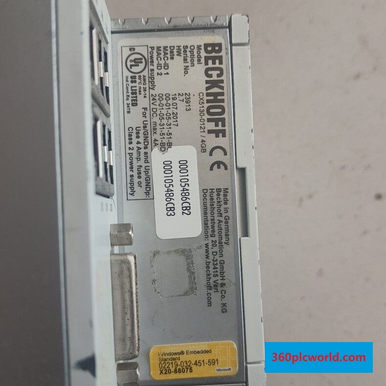Beckhoff CX5130-0121/4GB Used Industrial Automation Spare Part for Industrial Automation