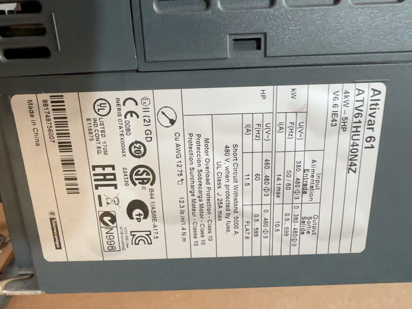 Schneider ATV61HU40N4Z New Variable Frequency Drive Industrial Automation