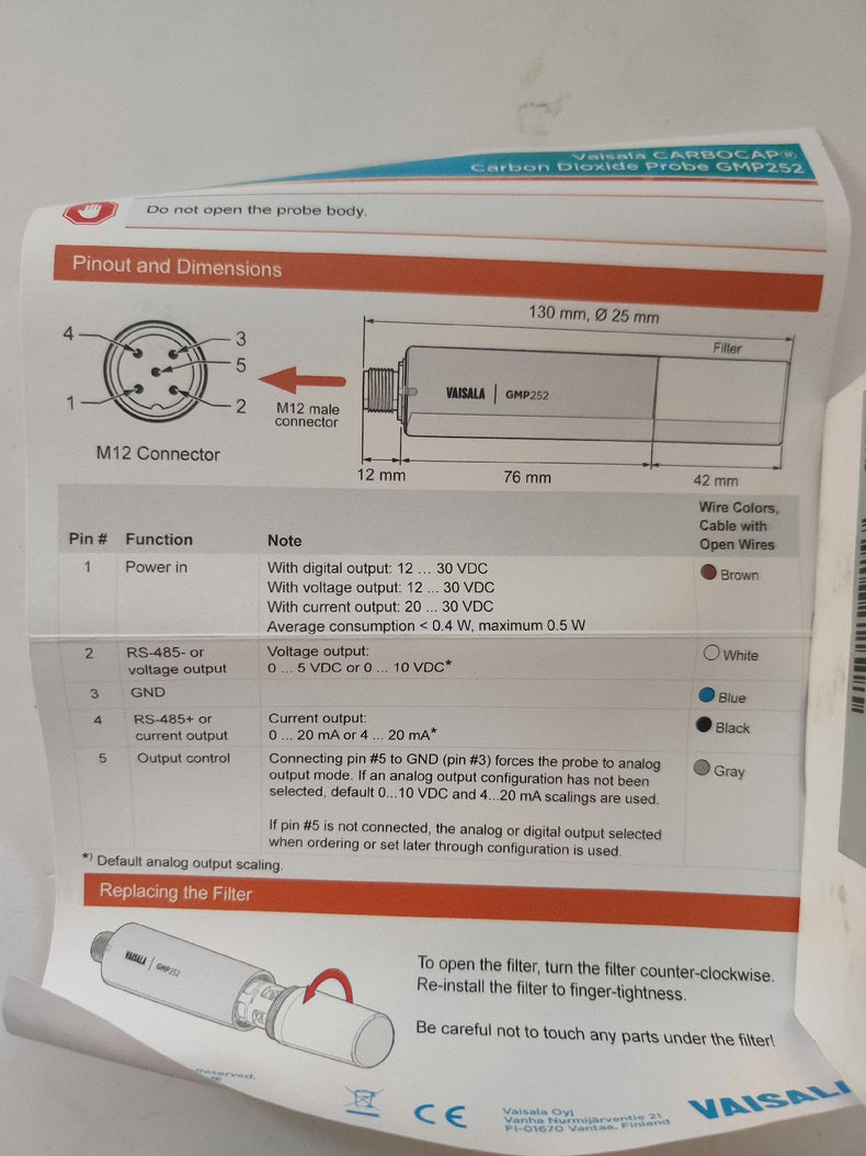Vaisala GMP252 New Industrial Automation Spare Part for Industrial Automation