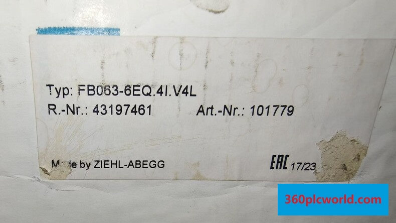 ZIEHL-ABEGG FB063-6EQ.4I.V4L New Industrial Automation Spare Part for Industrial Automation