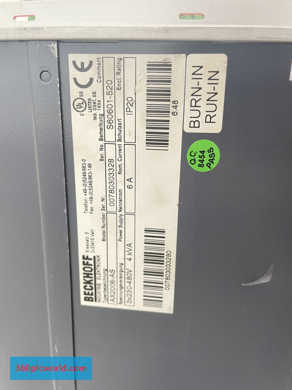 Beckhoff AX2006-AS Used Obsolete Industrial Spare Parts