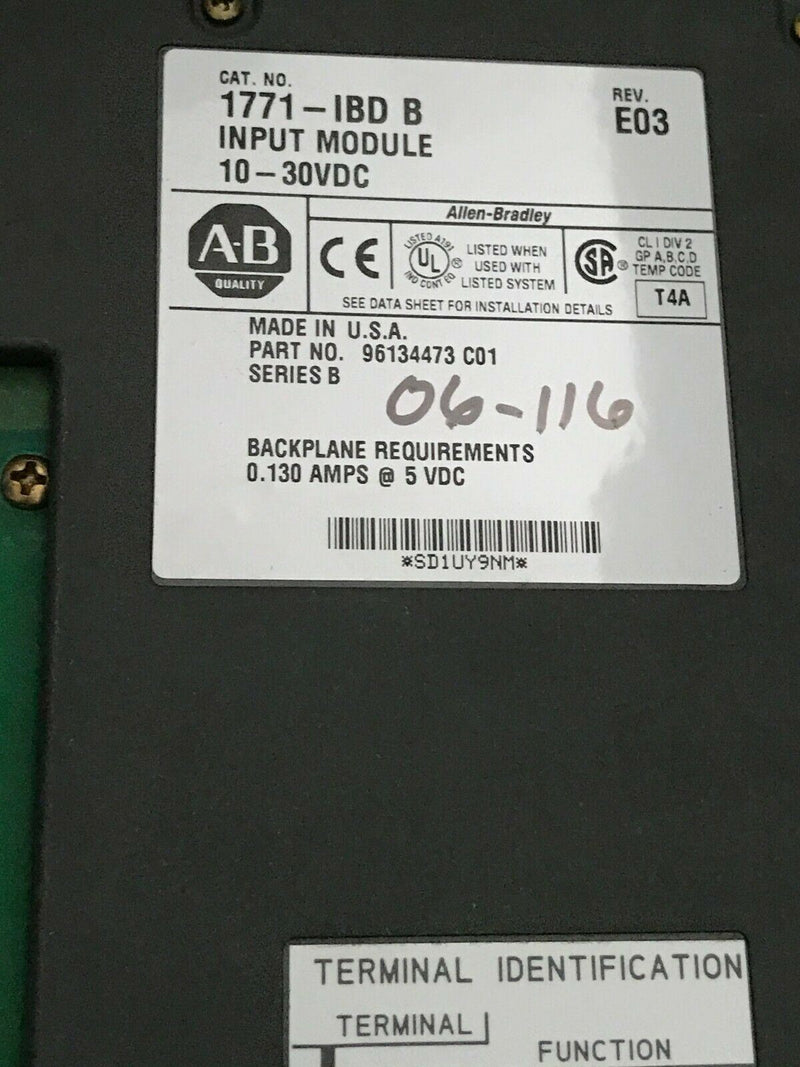 Allen Bradley 1771-IBD/B 1771IBD/B