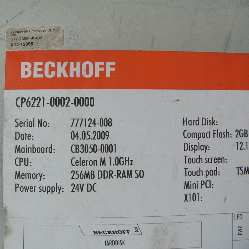 Beckhoff CP6221-0002-0000 Industrial computer